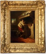 Manner of George Morland (1763-1804), "The Alehouse Kitchen", signed lower right, oil on canvas,