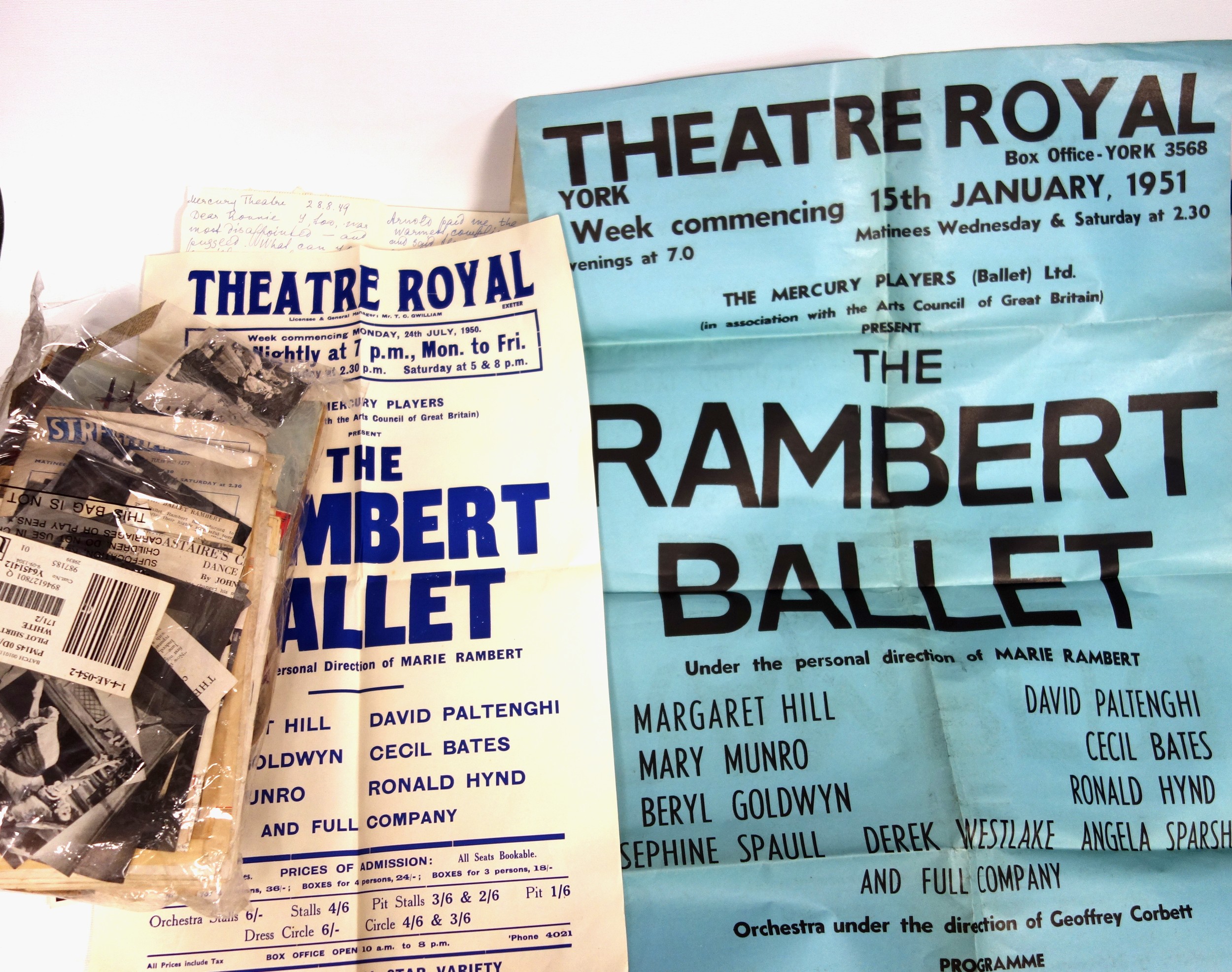 Ballet interest: letters from and signed by Marie Rambert circa 1951, telegrams from Marie Rambert - Image 2 of 2