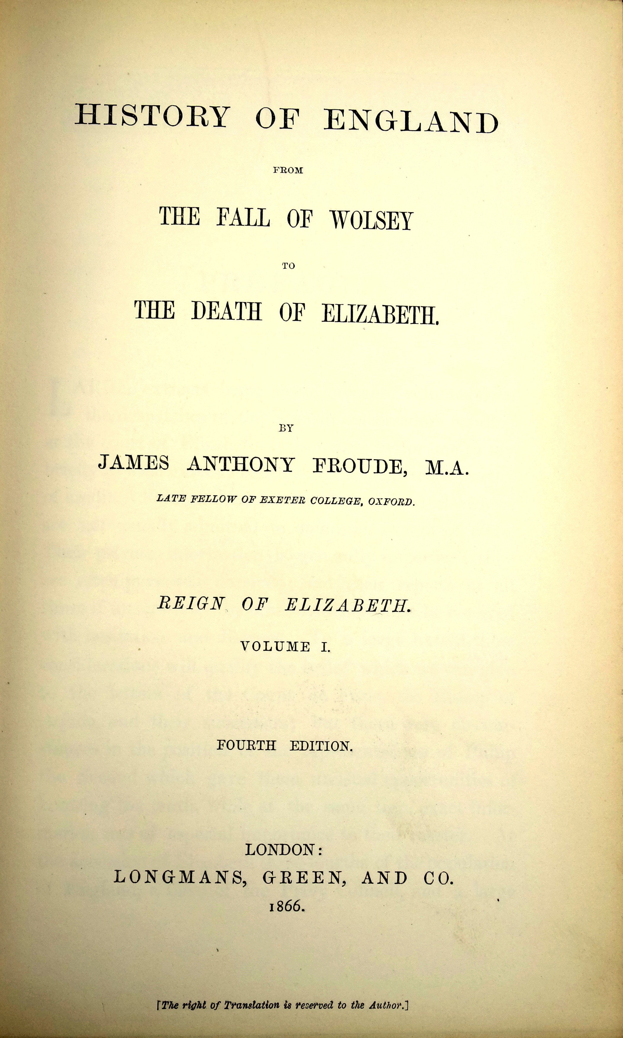 [Bindings]. Froude (James Anthony). History of England From the Fall of Wolsey to the Death of - Image 10 of 11