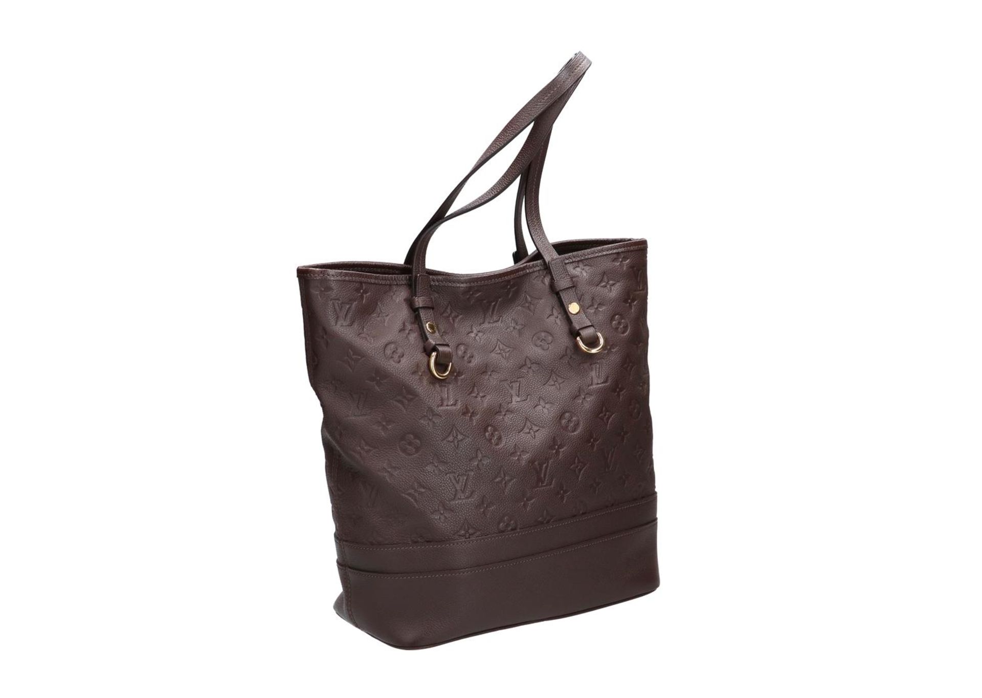 Louis Vuitton, brown leather embossed monogram tote bag, 'Citadines', no. AH2102. H x W x D: 31 x 31 - Image 2 of 4