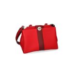 Louis Vuitton, a red and bordeux calf leather handbag, Astrid, with dust cover. H x W x D: 30 x 24 x