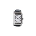 Jaeger-LeCoultre, steel gentlemans watch, 'Reverso Grande Date', 8-day, manual movement with date, p