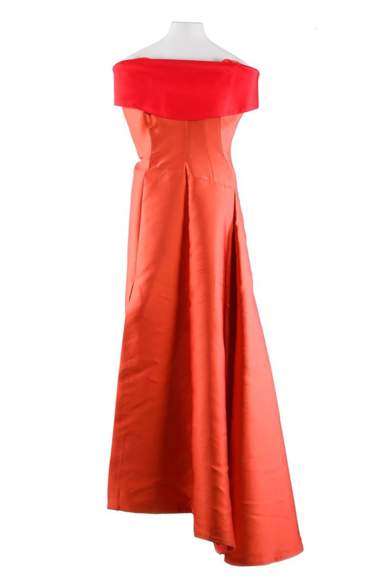 Escada, tangerine and red evening dress. Size: 38 It.
