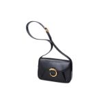 Cartier, black leather handbag, 'Panthere', with red leather interior and wallet. H x W x D: 19 x 28