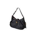 Louis Vuitton, black leather handbag, 'Monogram Mahina'. H x W x D: 28 x 34 x 14 cm.