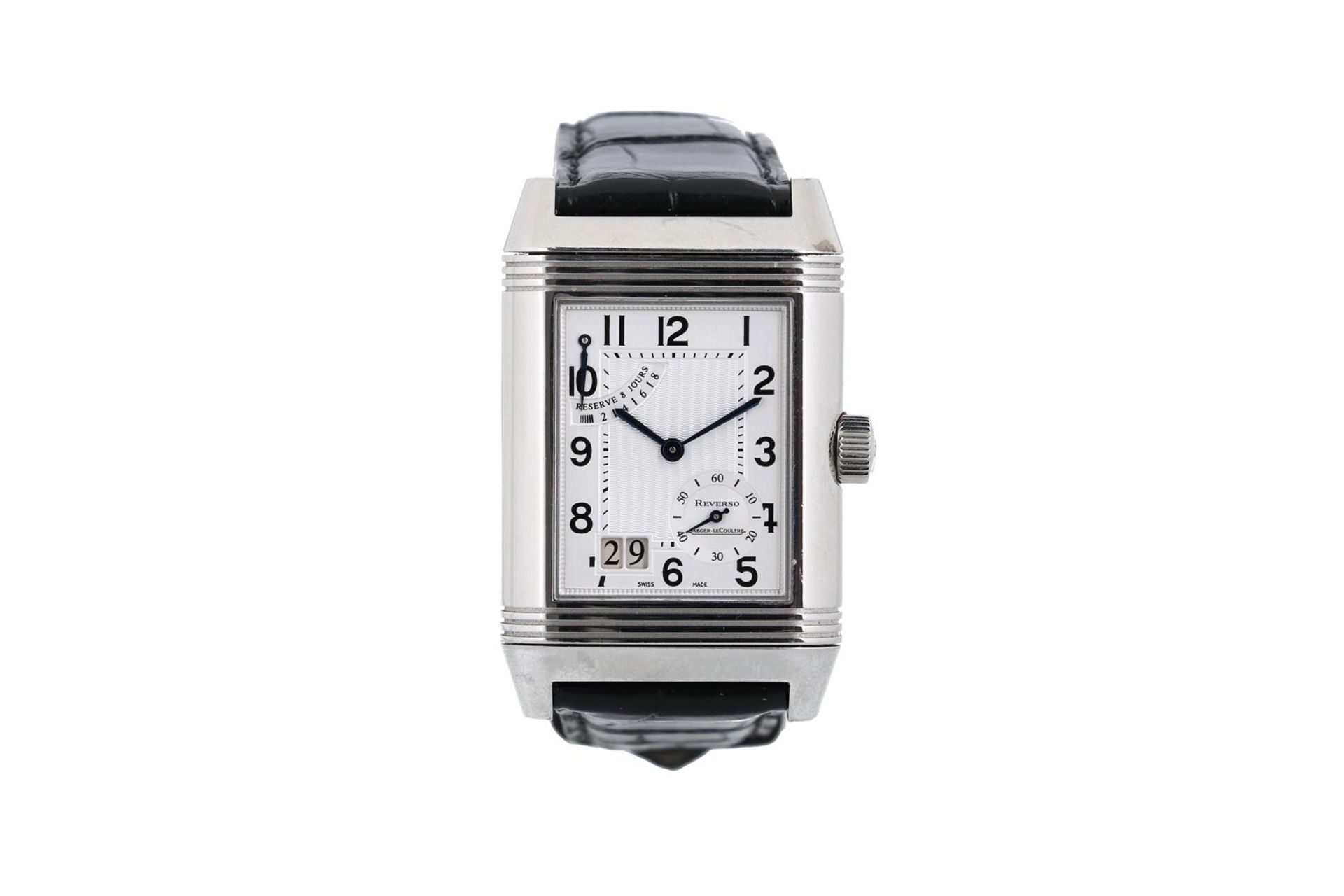 Jaeger-LeCoultre, steel gentlemans watch, 'Reverso Grande Date', 8-day, manual movement with date, p - Bild 3 aus 6