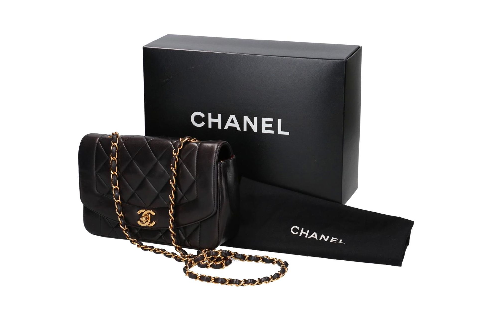 Chanel, a black quilted leather handbag, 'Classic Flap Bag', authenticity card no. 3965073, in box, - Image 2 of 5