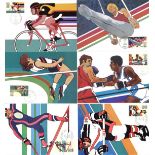 Olympiade 1984 Lot mit 18 Maximum-Künstlerkarten sign. Robert Peak