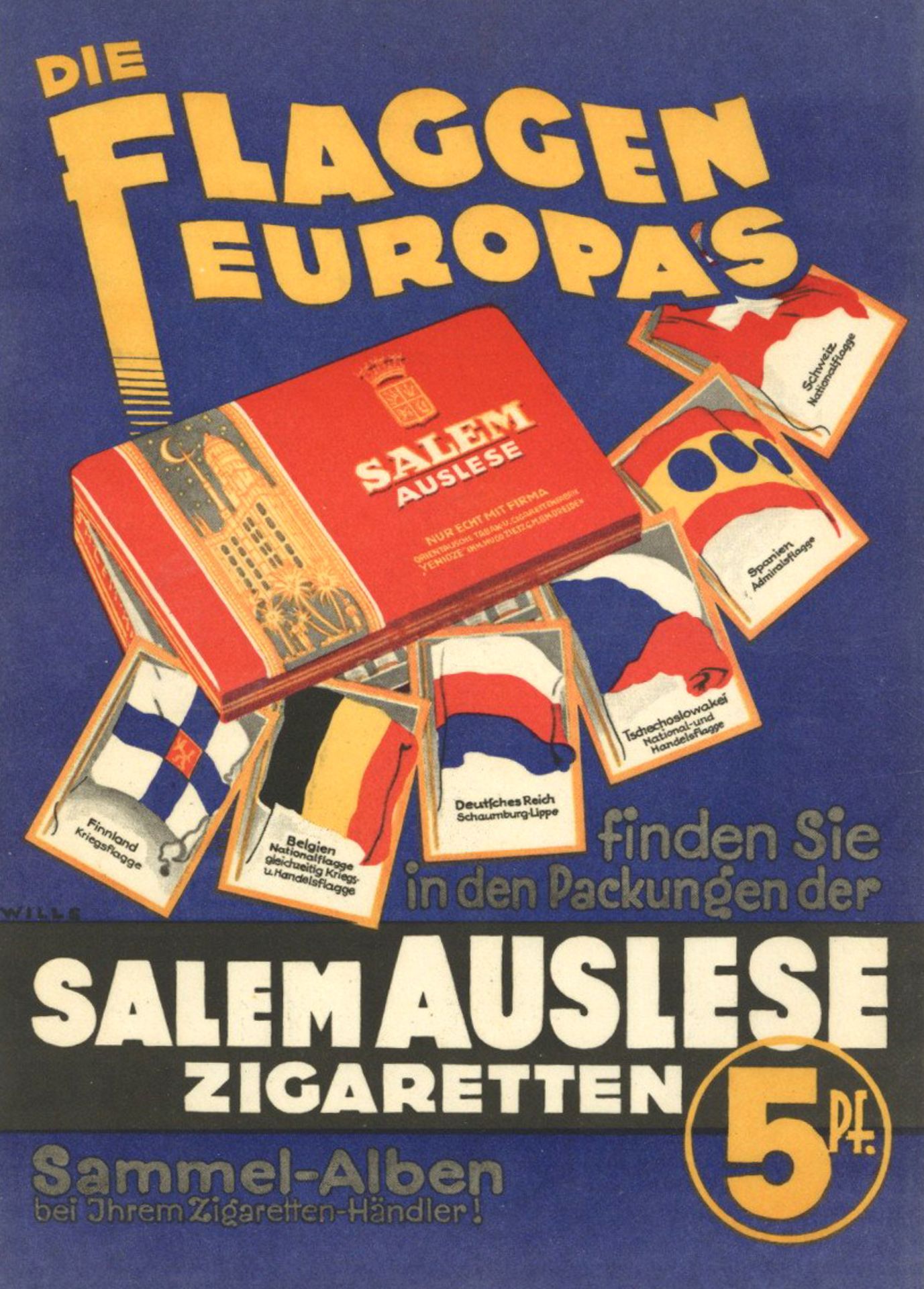 Sammelbild-Album Flyer SALEM Auslese Die Flaggen Europas I-II