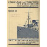 Schiff Ozeanliner Fahrplan und Fahrpreis für Fernreisen Deutsche Afrika-Linien Feb.- Okt. 1932 I-II