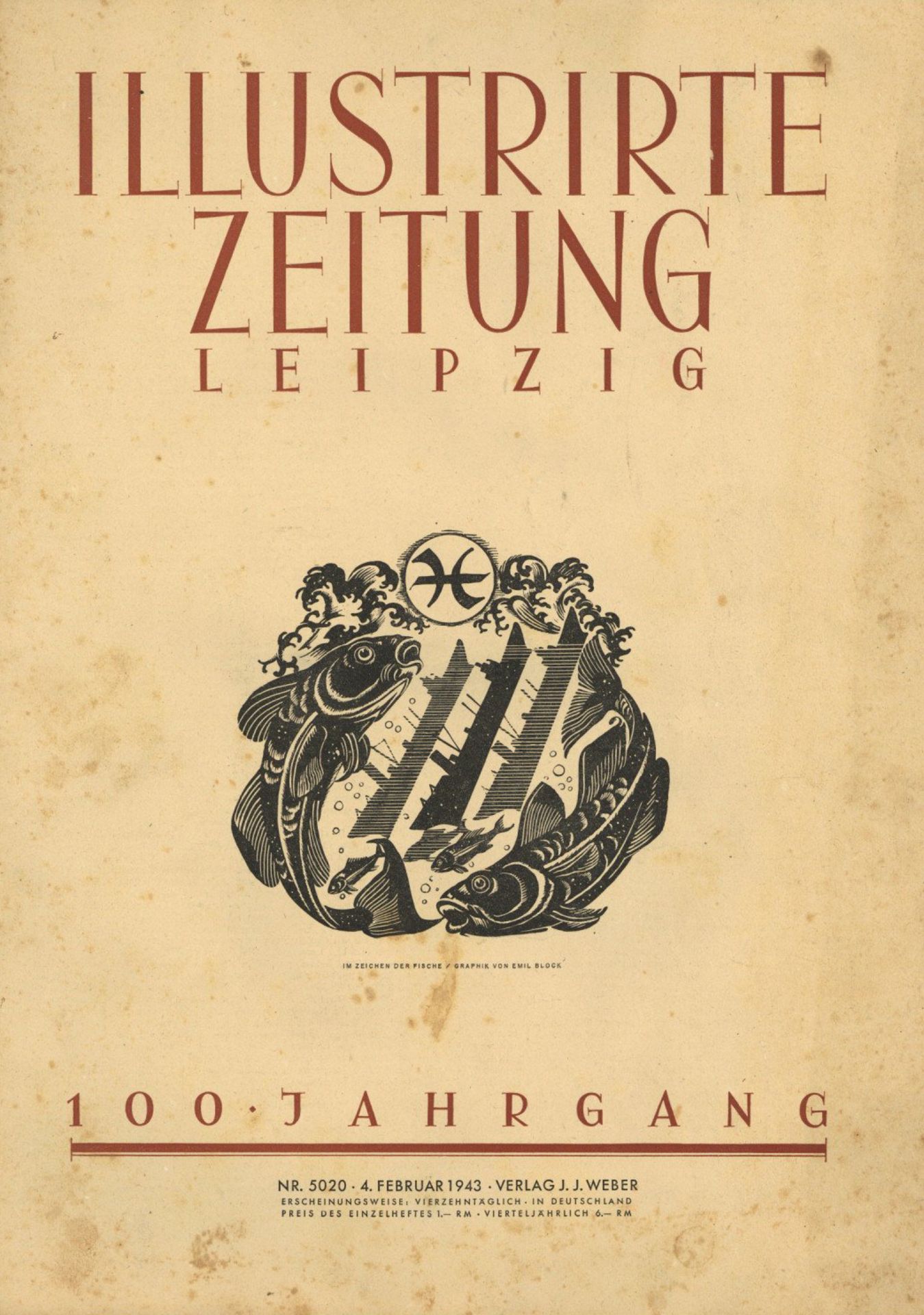 WK II Illustrierte Zeitung Leipzig vom 4. Februar 1943, 100. Jahrgang Verlag Weber II