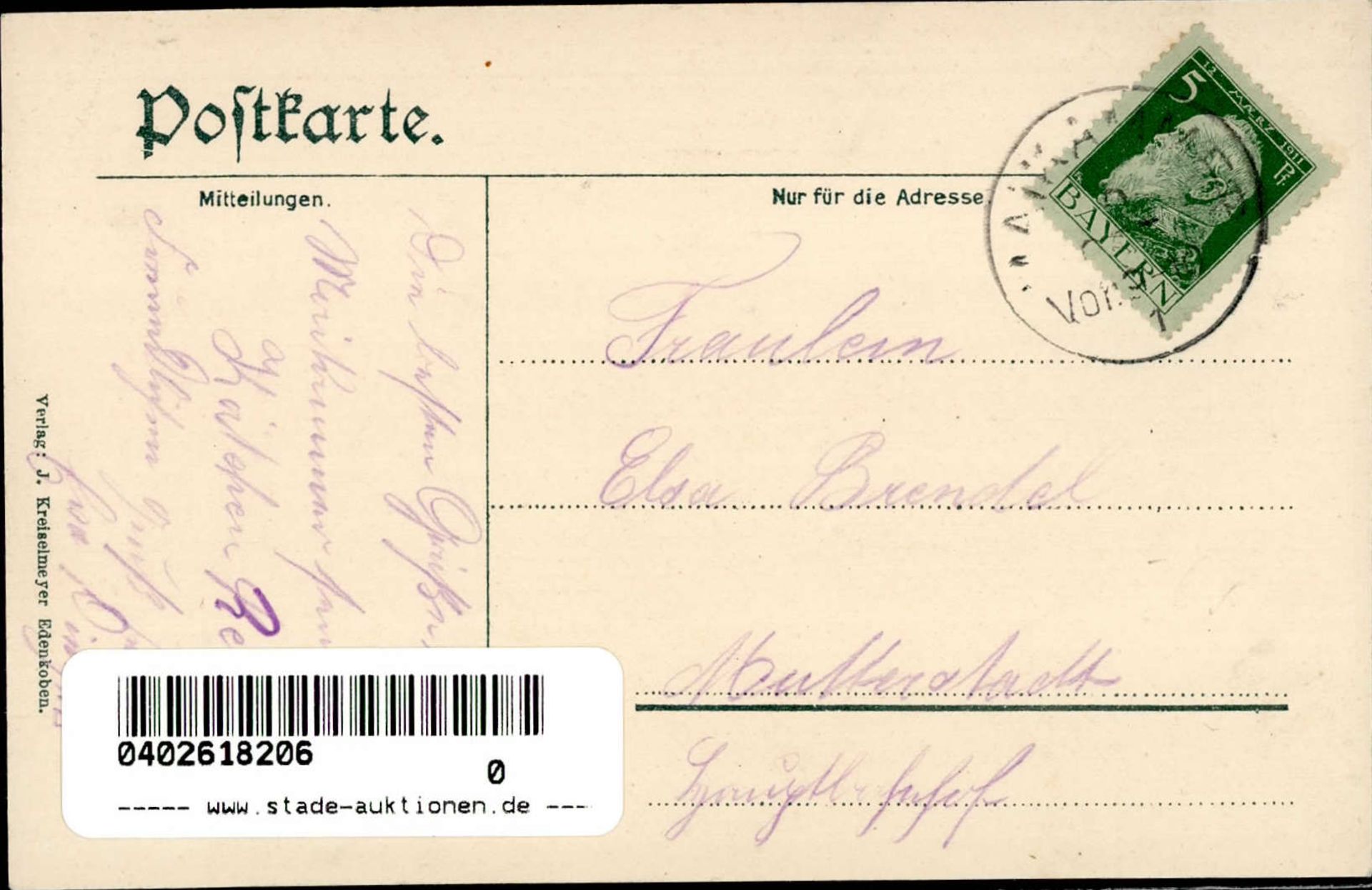 Wein Hoch der 1911er sign. Strieffler I-II - Image 2 of 2