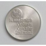 Schützen CH-Frutigen Medaille des Bernisch Kantonales Kleink. Schützenfest silber ca. 30 mm