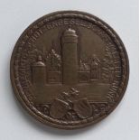 Schützen Mespelbrunn Priviligierte-Schützengesellschaft Medaille Bronzeguss 50 mm Durchm. I-II