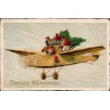 Weihnachten Flugzeug Spielzeug II (Eckbug, fleckig)