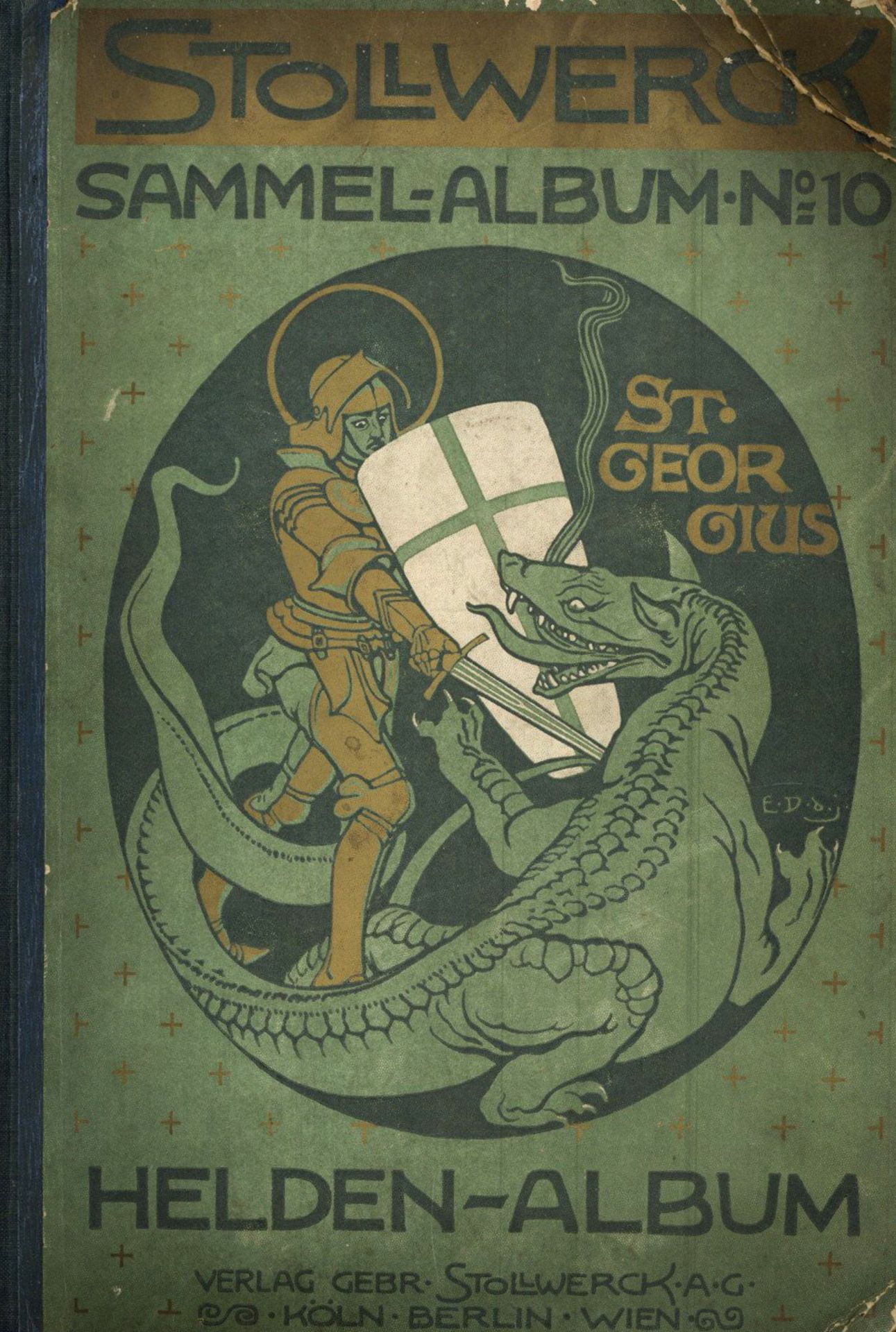 Sammelbild-Album Helden-Album St. Georgius Nr. 10, Verlag Stollwerck Köln 1909, komplett mit 288