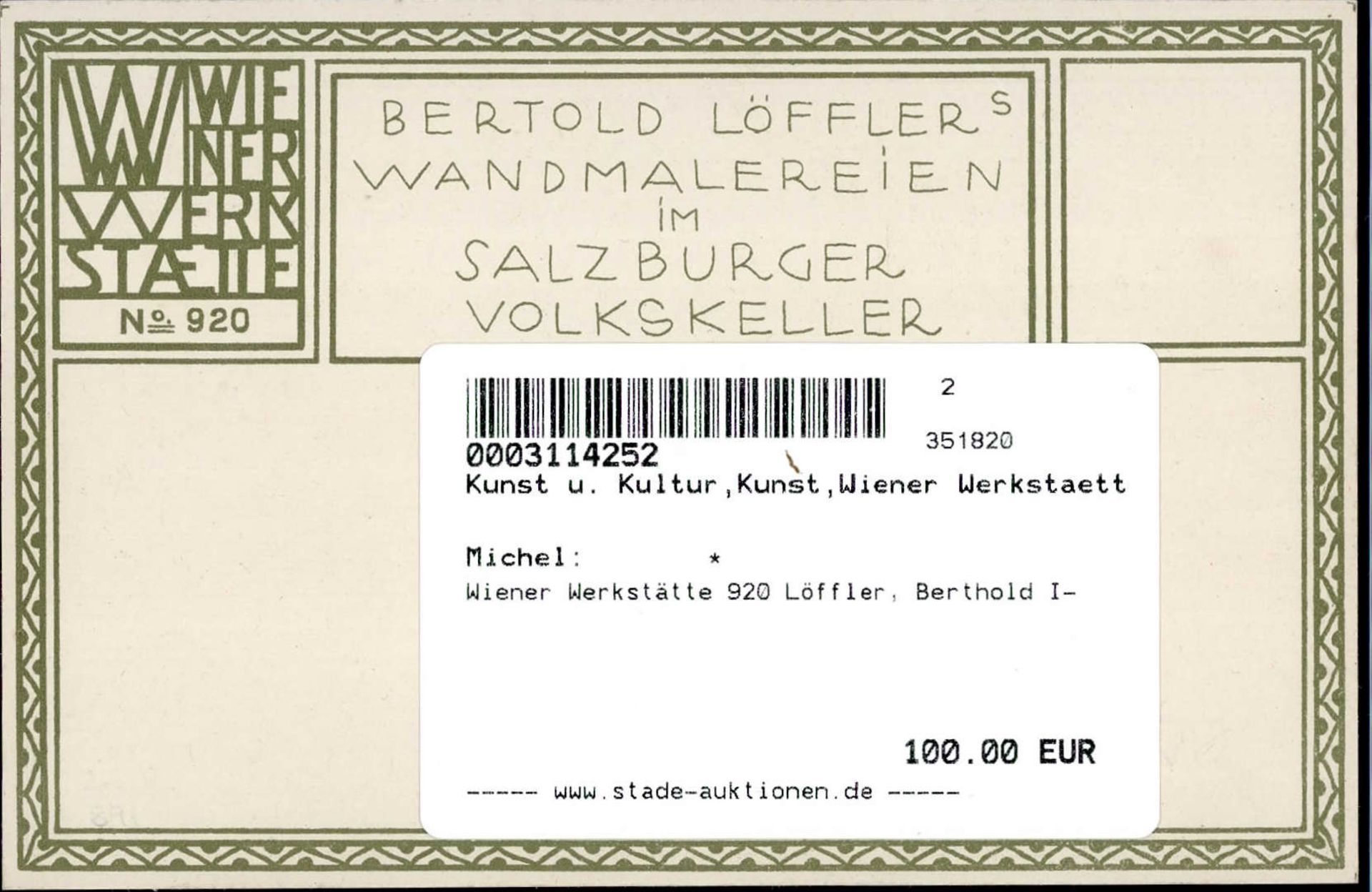 Wiener Werkstätte 920 Löffler, Berthold I- - Bild 2 aus 2