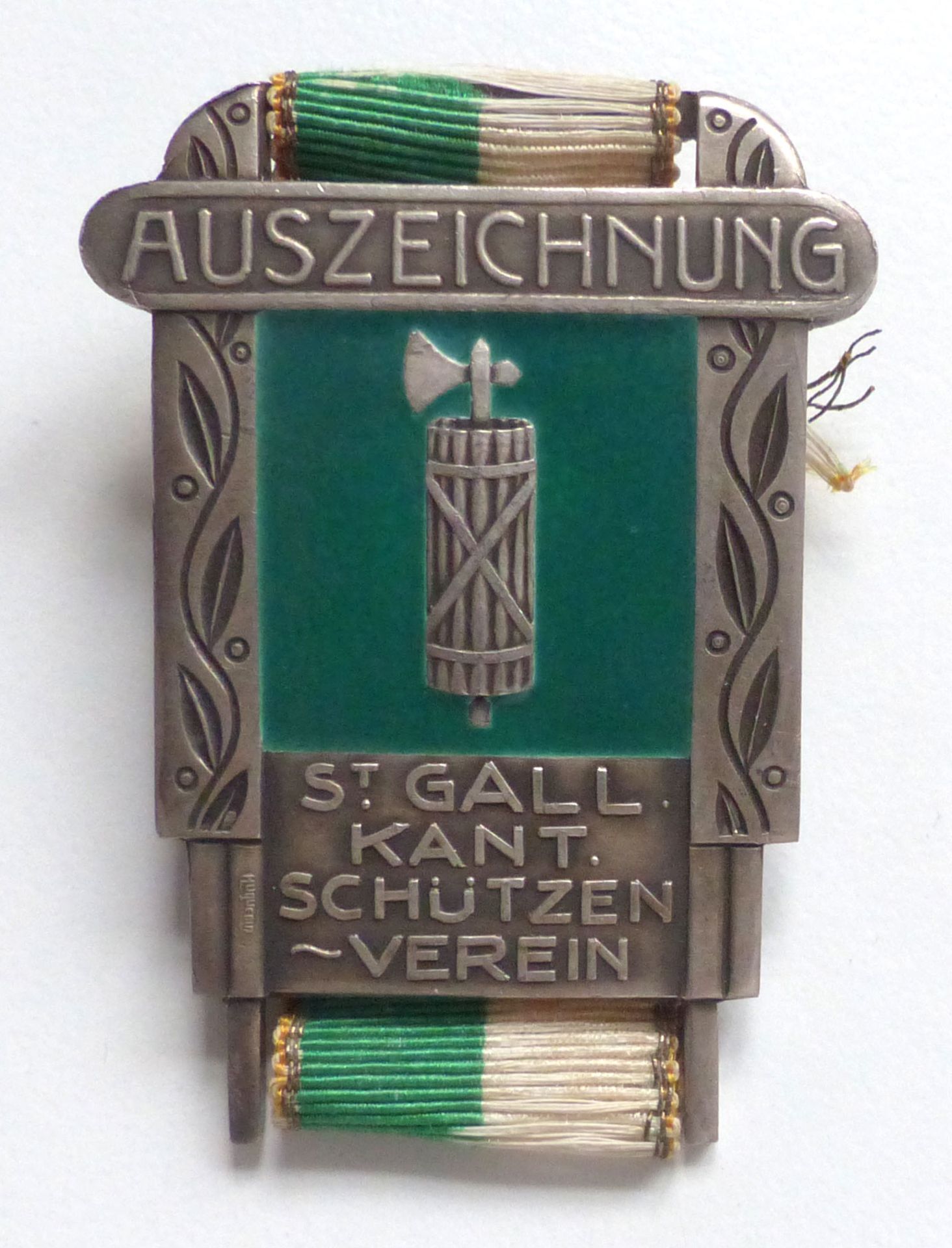 Schützen CH-St. Gallen Schützenverein Auszeichnung Plakette silber I-II