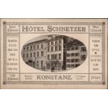 VORLÄUFER KONSTANZ - frühe Rechnungskarte (keine Ak) HOTEL SCHNETZER Cafe-Wein-Restaurant