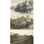 Eisenbahnunglücke Lot mit 3 Foto-AK