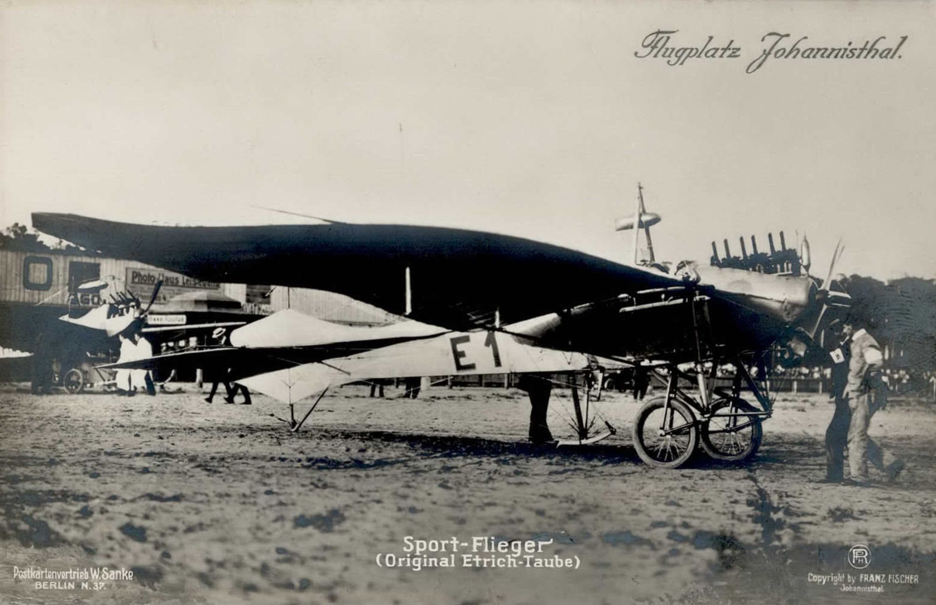 Sanke Flugzeug Johannisthal Sport-Flieger Original Etrich-Taube I-II