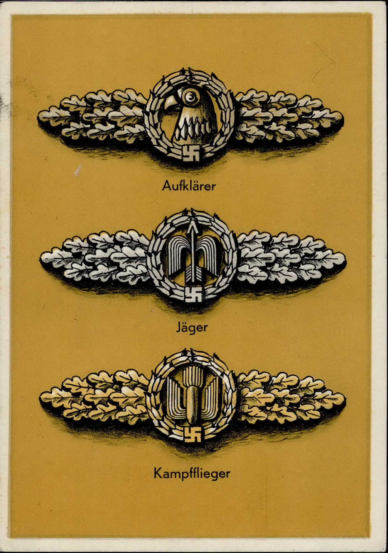 WK II Symbole der Ehre Frontflugspangen 2. Kriegs-WHW 1941 I-II