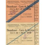 Antwerpen Anvers Kolonialausstellung 1930 2 x Dienstkaart