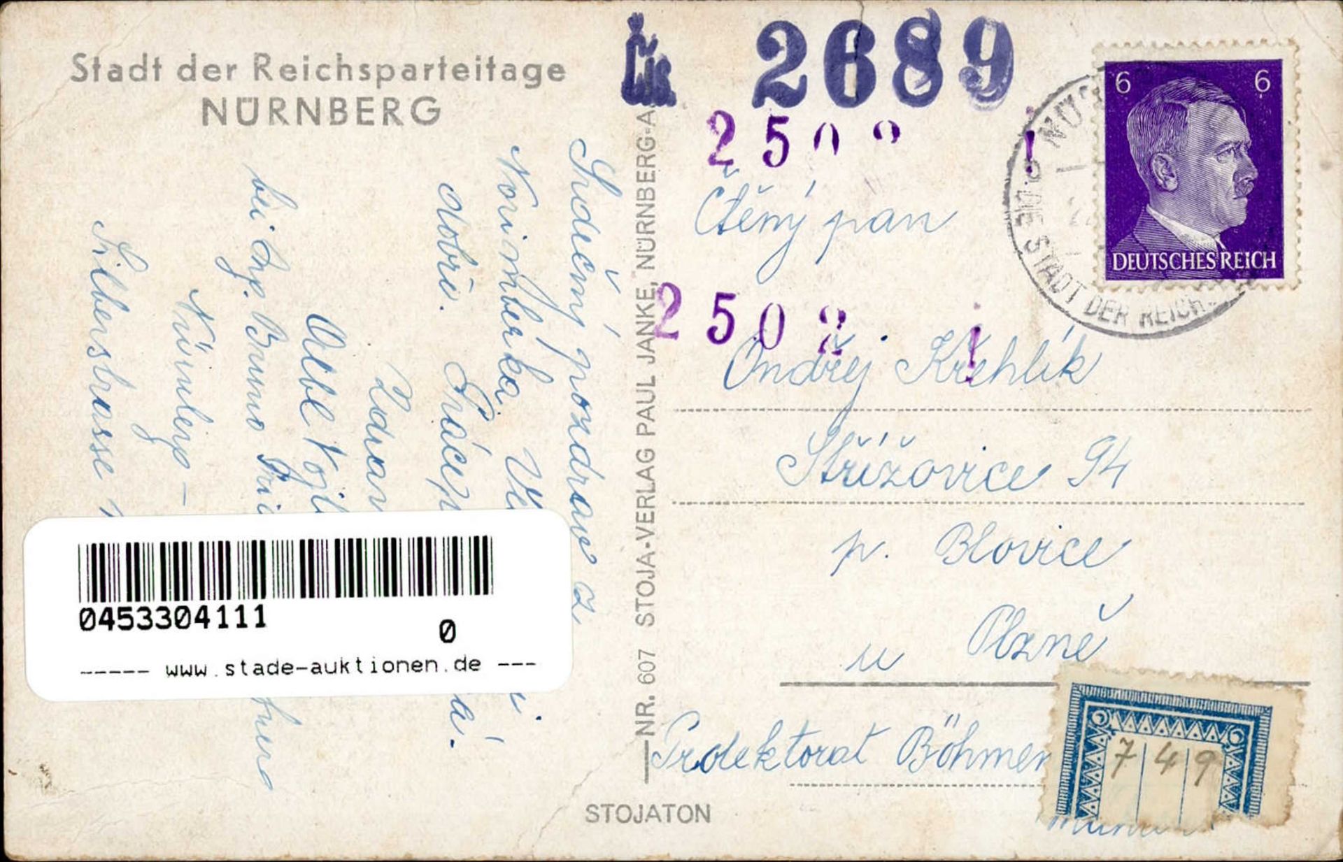 Reichsparteitag WK II Nürnberg (8500) II (Stauchung, Eckbugs) - Image 2 of 2