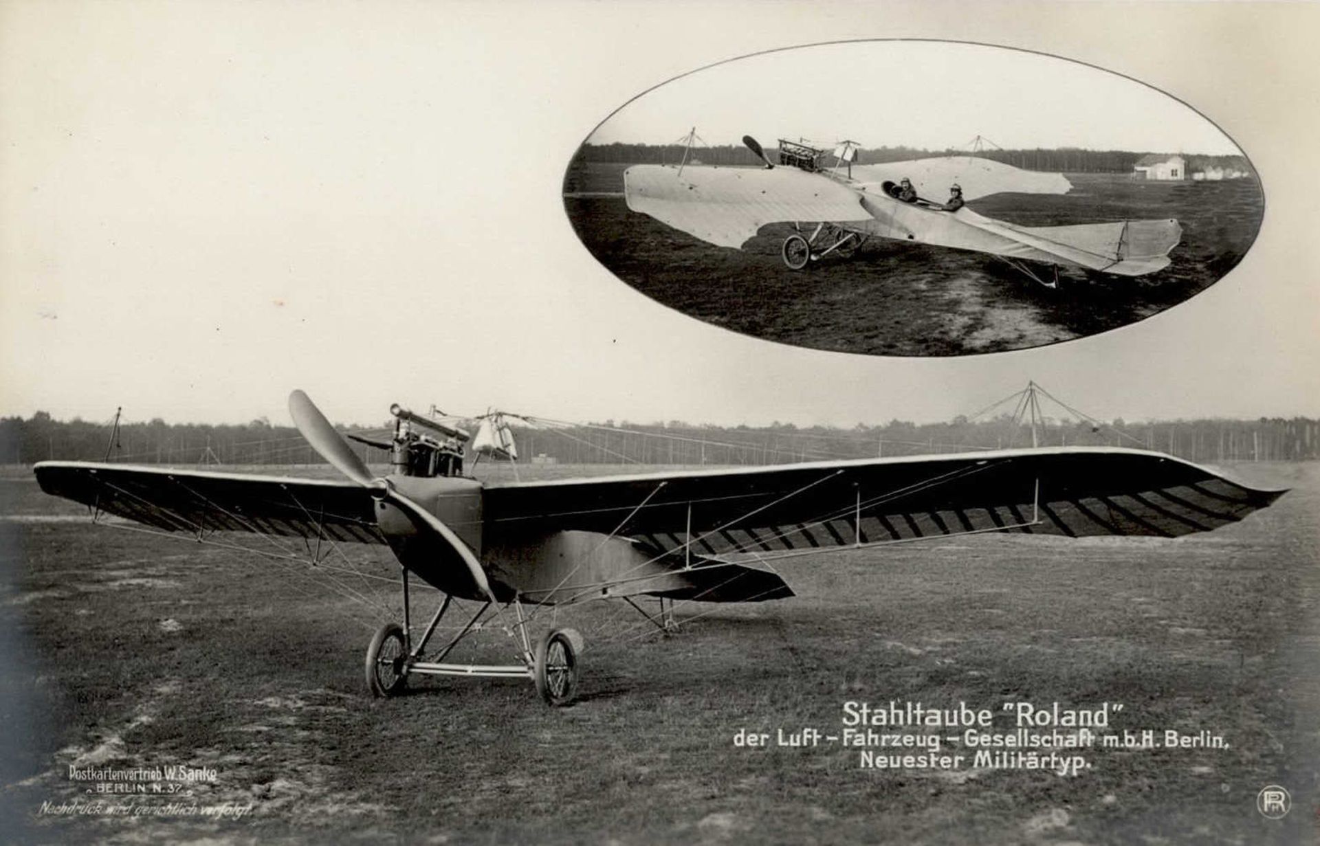 Sanke Flugzeug Stahltaube Roland I-II