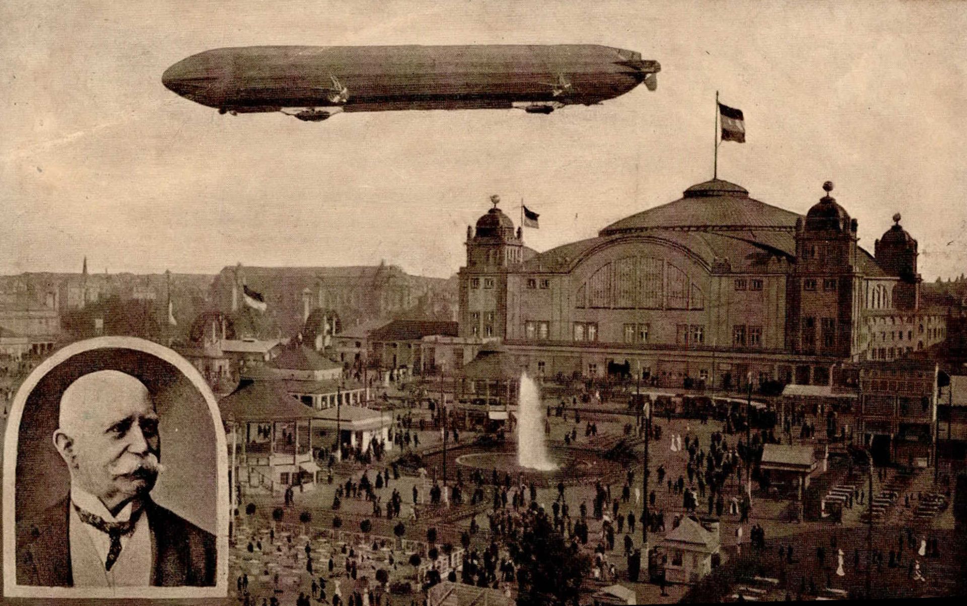 ILA Frankfurt a.M. 1909 Zeppelin (RS mit Vignette) II (Stauchung)