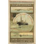 Eisenbahn Fahrplan Dover-Ostend mit Hotelliste 1904 ca. 80 S. II (fleckig)