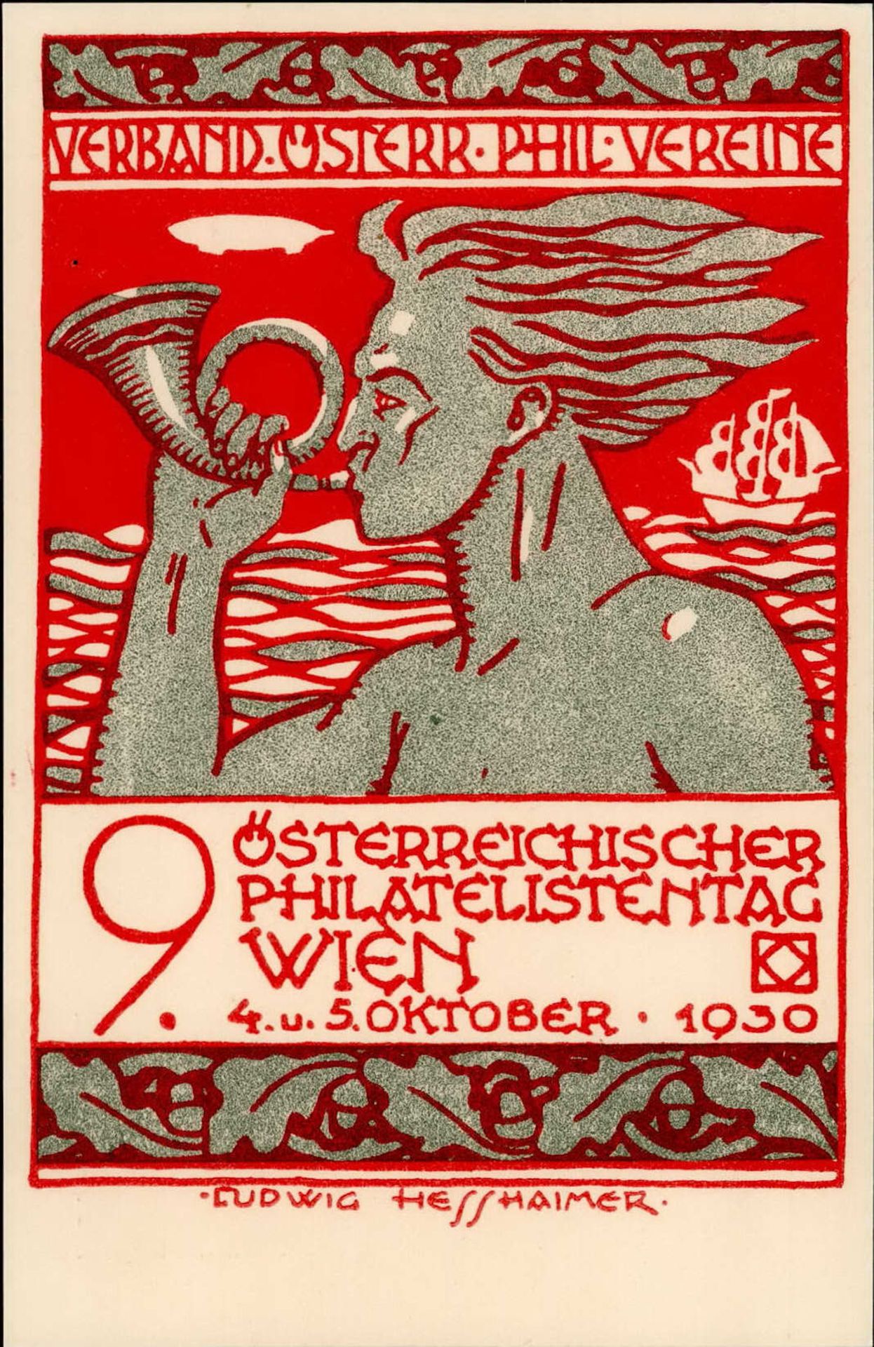HESSHAIMER LUDWIG - 9. ÖST. PHILATELISTENTAG MÖDLING 1930 (10g-GSK) I