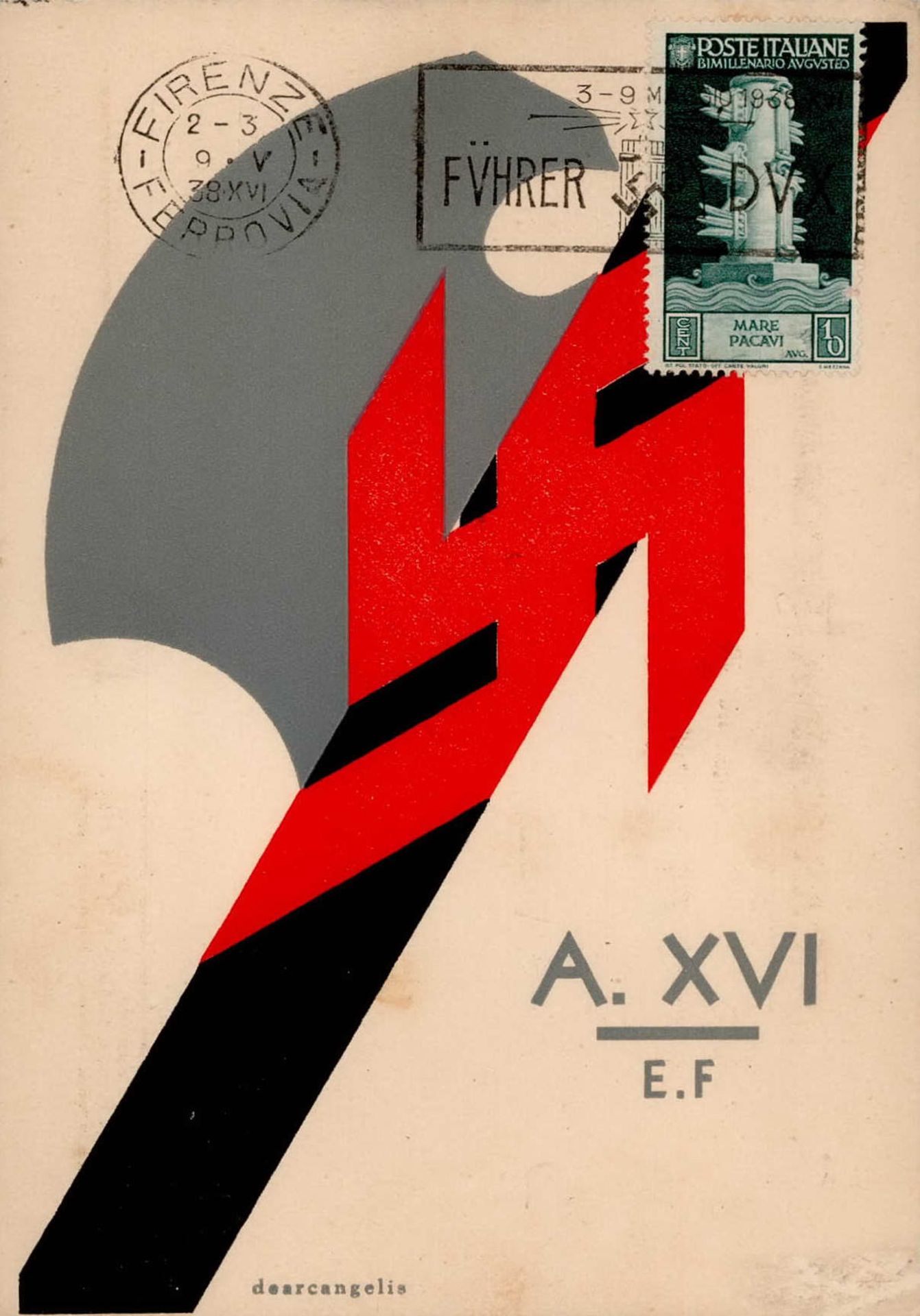 Propaganda WK II Italien II (Eckbug, fleckig)