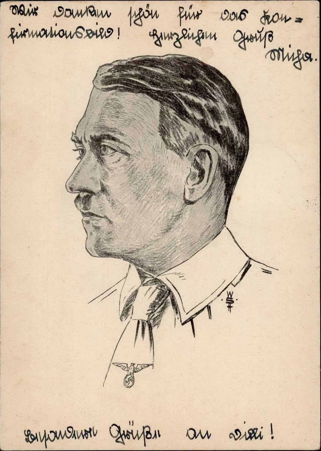 Hitler Künstlerkarte mit So-Stempel 1938 I-II