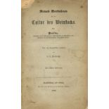 Wein Broschüre Neues Verfahren bei der Cultur des Weinstocks von Prof. Persoz, J. 1853, Verlag Basse