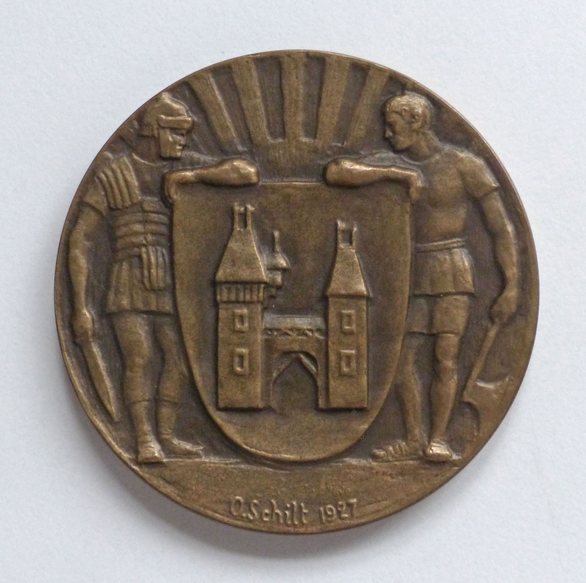 Schützen CH-Brugg Medaille 1927 Standschützengesellschaft 50 mm Durchm. I-II