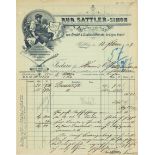 Firmenrechnung Album mit 40 Rechnungen unterschiedlichster Firmen von 1897 bis 1939, alle in
