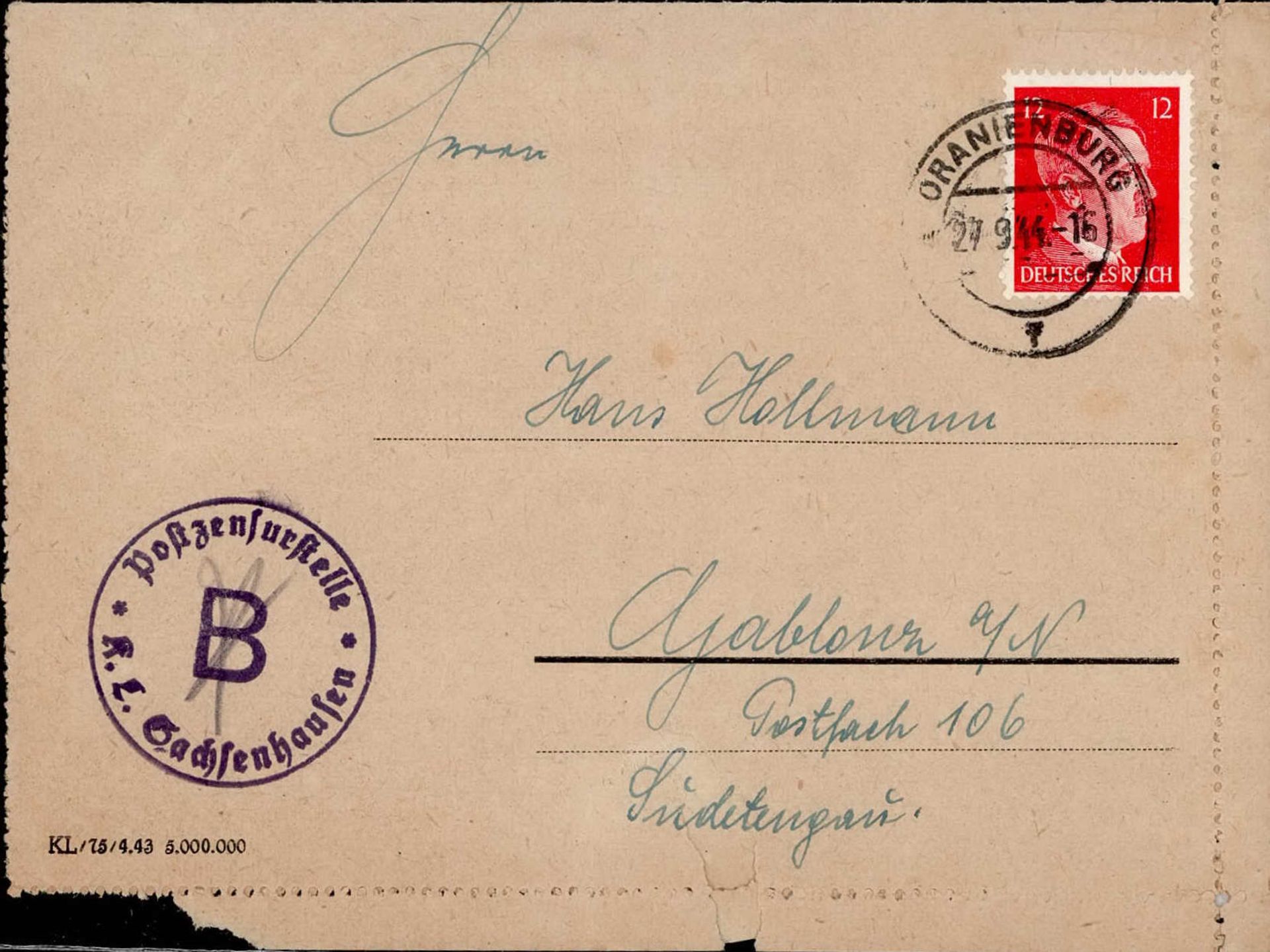 WK II KZ - Post Oranienburg II (eingerissen)