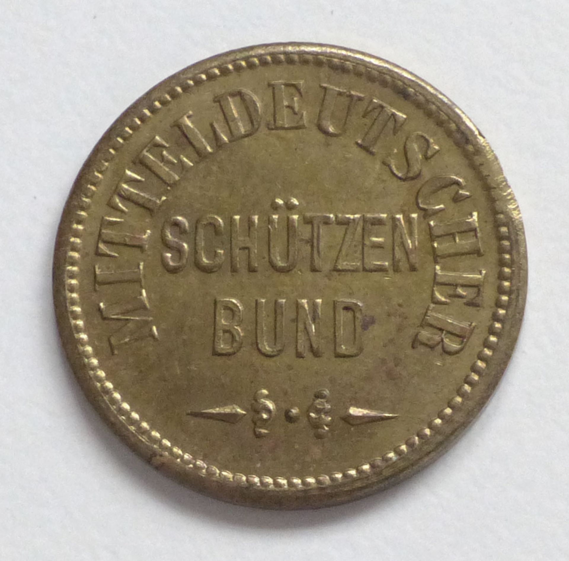 Schützen Mitteldeutscher Schützenbund Schussmarke 20 mm Durchm. I-II