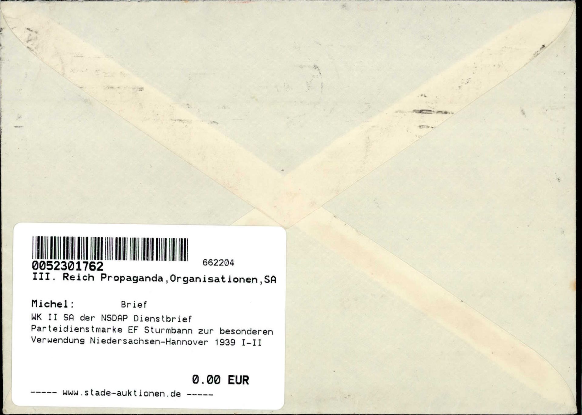 WK II SA der NSDAP Dienstbrief Parteidienstmarke EF Sturmbann zur besonderen Verwendung - Bild 2 aus 2