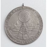 Schützen Hamburg Norddeutsches Bundesschießen 1926 Medaille silber ca. 40 mm Durchm. I-II