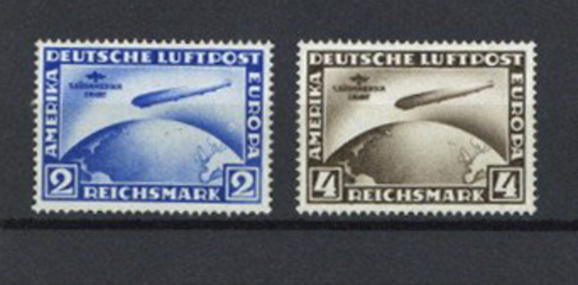 Deutsches Reich Luftschiff Zeppelin 1. Südamerika-Fahrt 1930 */(*) der Wert zu 4 RM stärkere