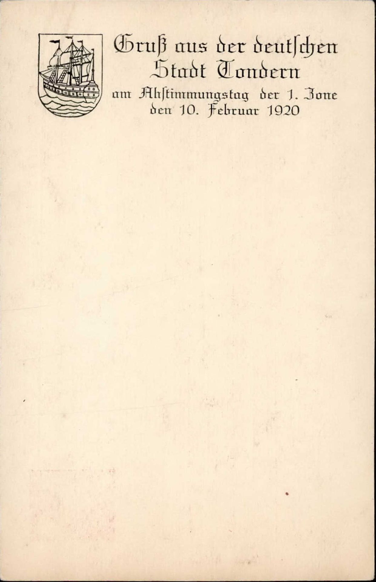 Zwischenkriegszeit Tondern Abstimmung 1920 auf GSK I-II