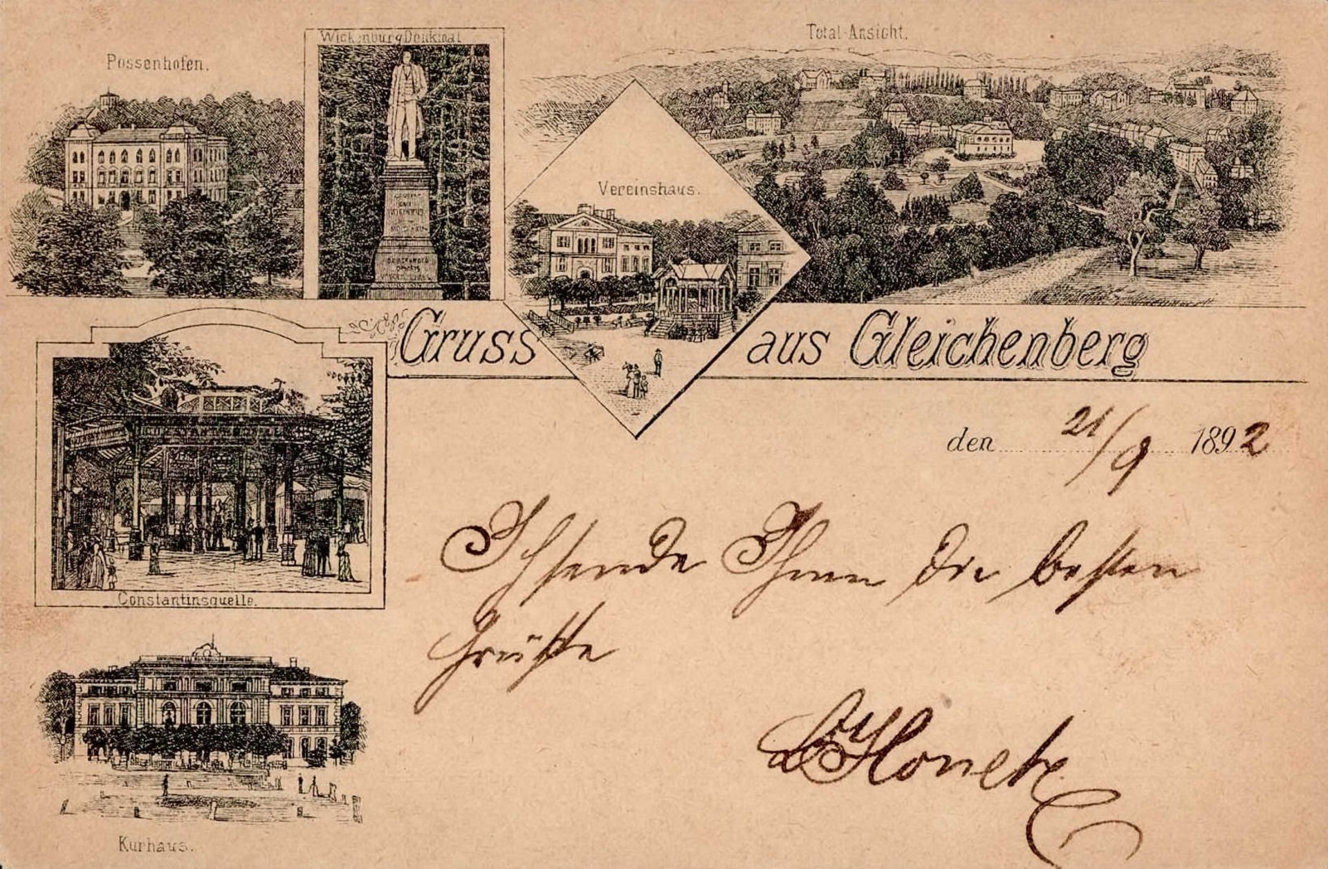 Vorläufer 1892 Gleichenberg Korrespondenz-Karte I-II