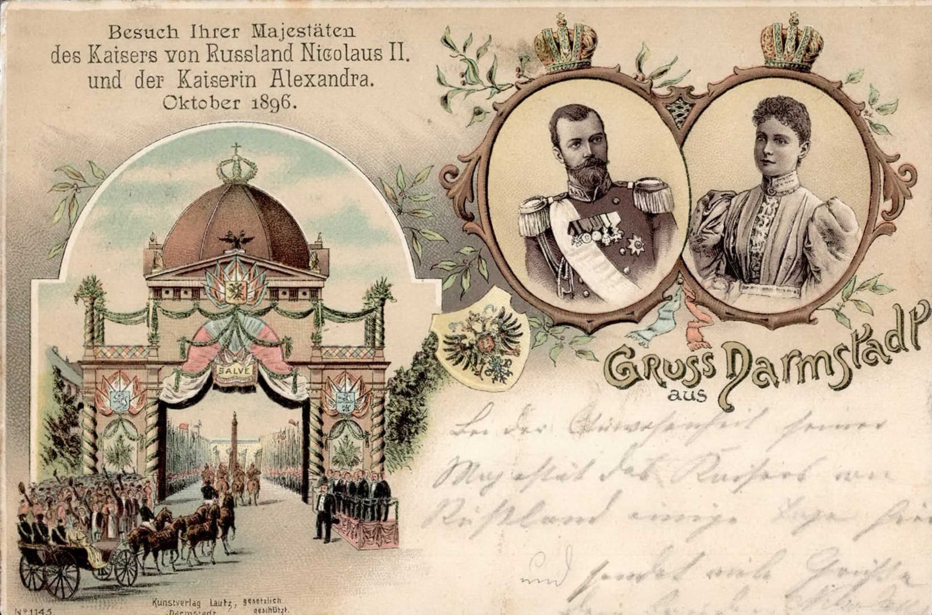 Adel Russland Nicolaus II. und Kaiserin Alexandra 1896 in Darmstadt I-II
