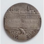 Schützen Frankfurt a.M. Goldenes Jubiläumsschiessen 1912 Medaille silber 40 mm Durchmesser I-II