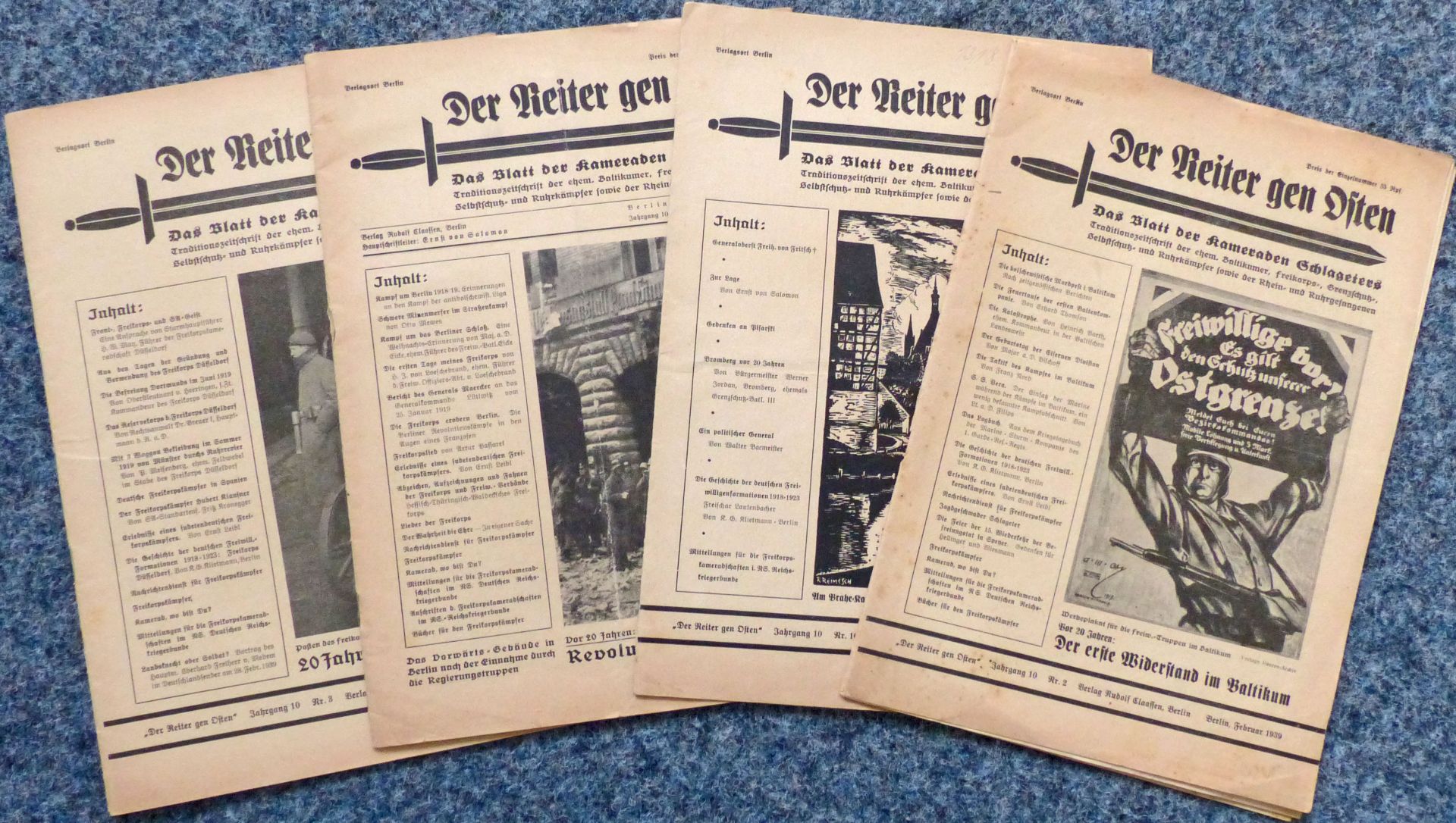WK II Dokumente Lot mit 4 Ausgaben Der Reiter gen Osten, Verlag Claassen Berlin II