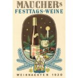 Wein Karte Mauchers Festtags-Weine Weihnachten 1930, 4 S. II