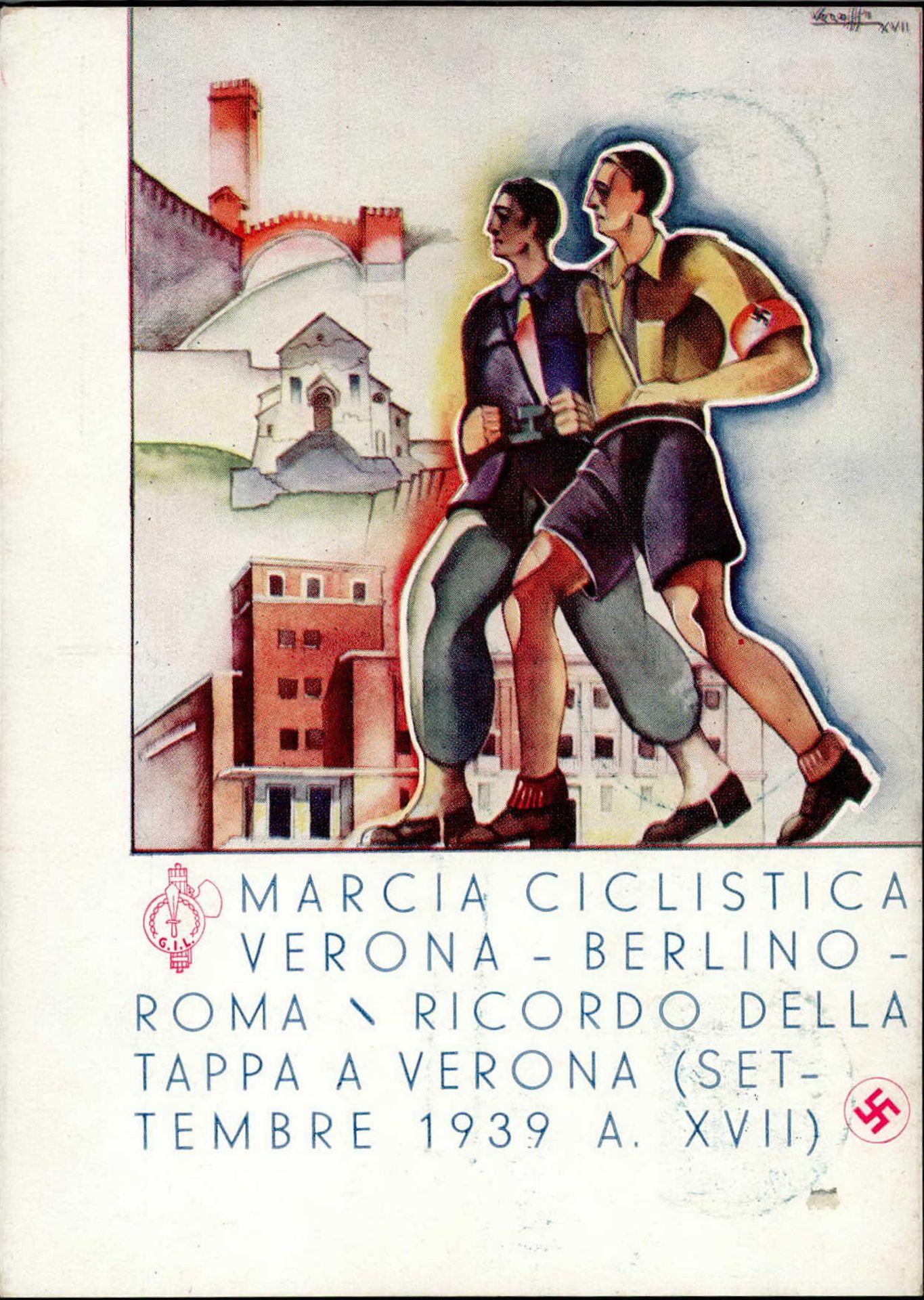 Propaganda WK II Italien Verona Mostra Agricola sign. Verossi I-II