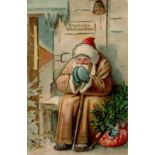 Weihnachtsmann Prägekarte II (Ecken abgestossen)